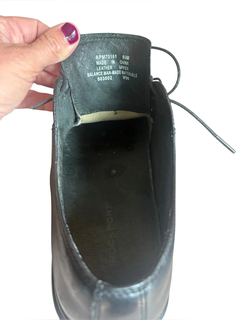 Rockport APM70161 Black Leather Oxford Shoes Mens Size 9.5